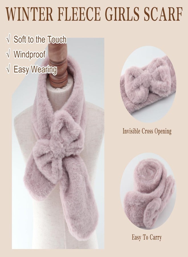 YATANAM Girls Scarf Fluffy Faux Fur Kids Scarves Winter Warm Scarf Toddler Adjustable Neck Warmer (Deep pink, One Size) - Image 3